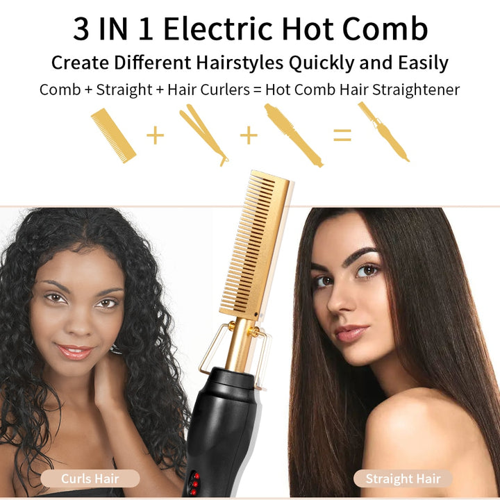 3 In 1 Electric Hot Comb - Ali Pro