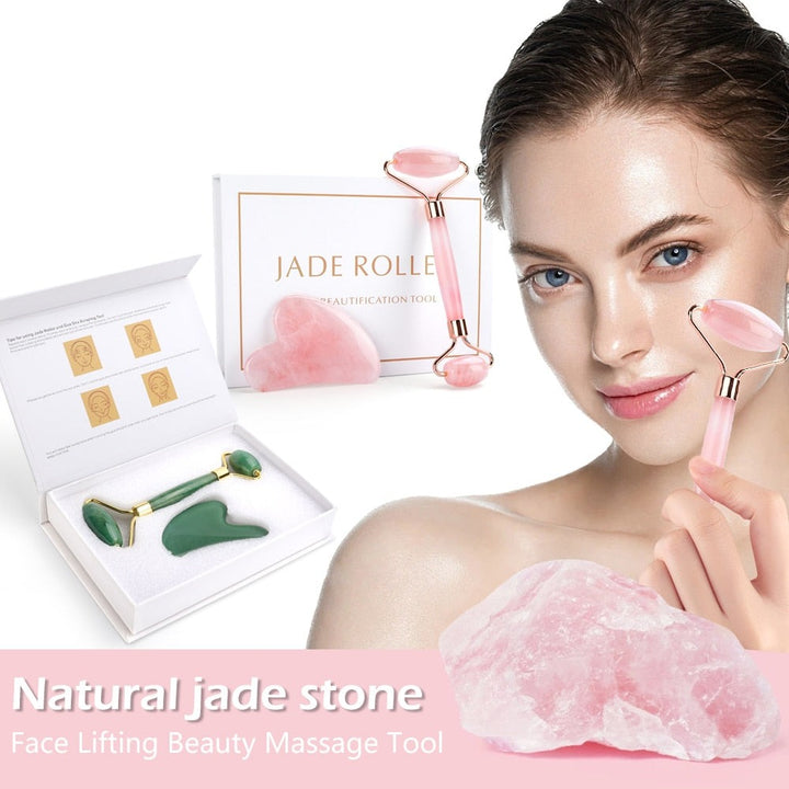 Natural Face-lift Massage Facial Jade Roller Makeup Kit - Ali Pro